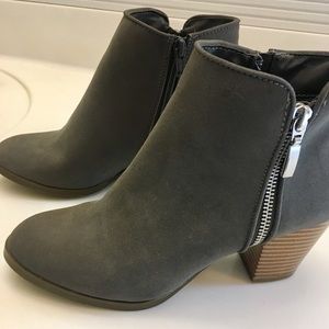 Grey suede booties size 6.5